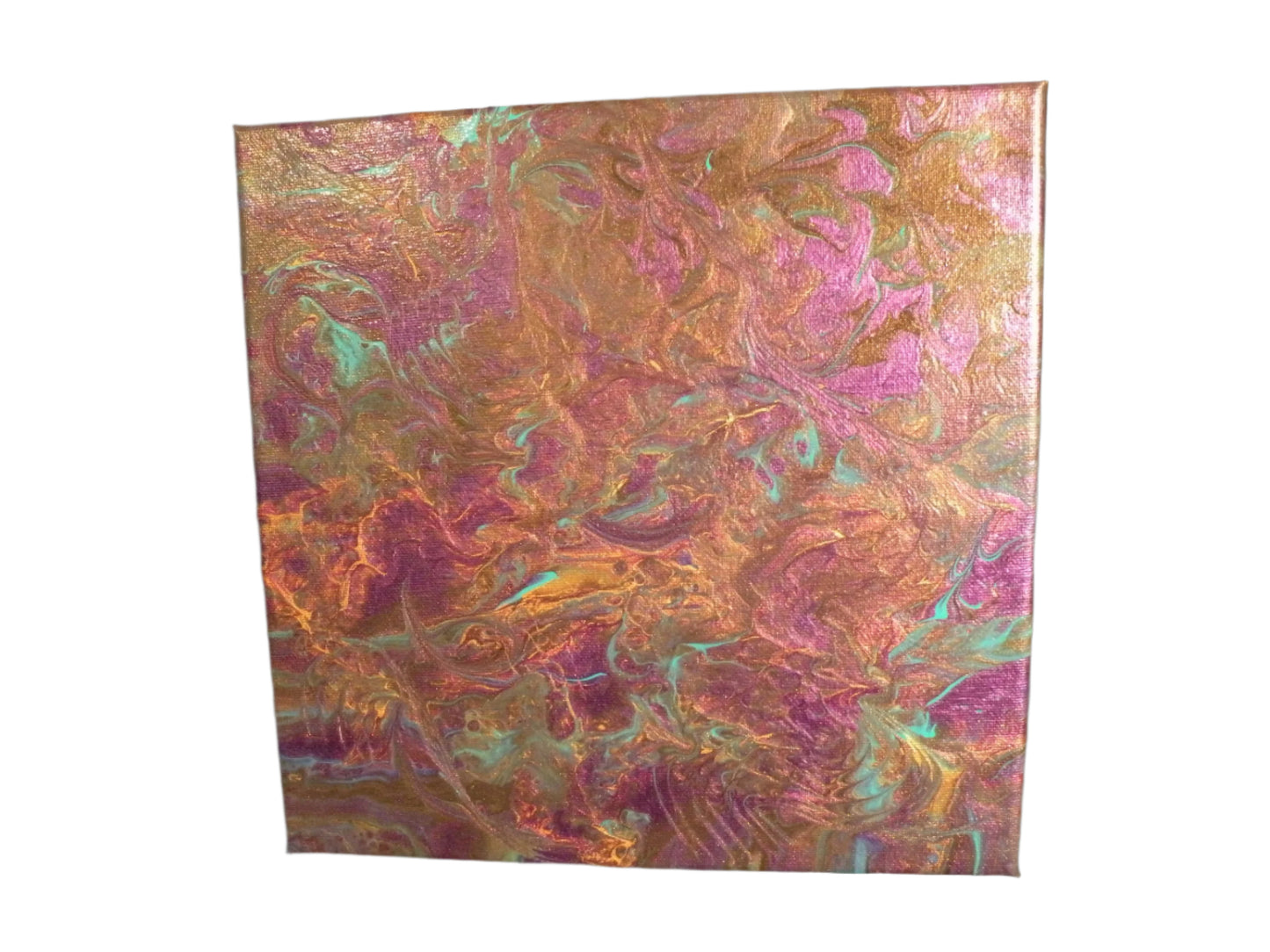 11x11" Original Metallic Acrylic painting