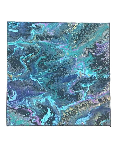14x14" 239 - Gilded Depths Original Acrylic Painting