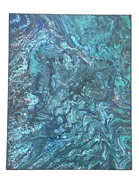 16x20" 293 - Luminois Turquoise Veins Original Acrylic Painting