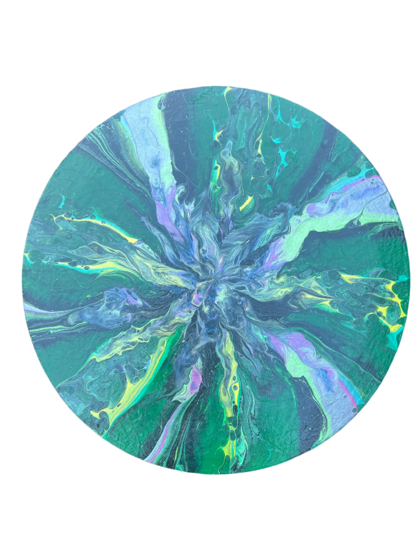16" Round Floral Canvas Original Painting