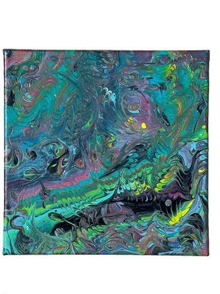11x11" Comb-Kissed Wings Original Acrylic Painting