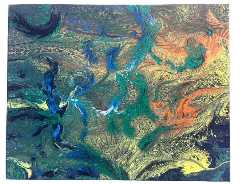 16x20" Combed Glimmer Original Acrylic Painting