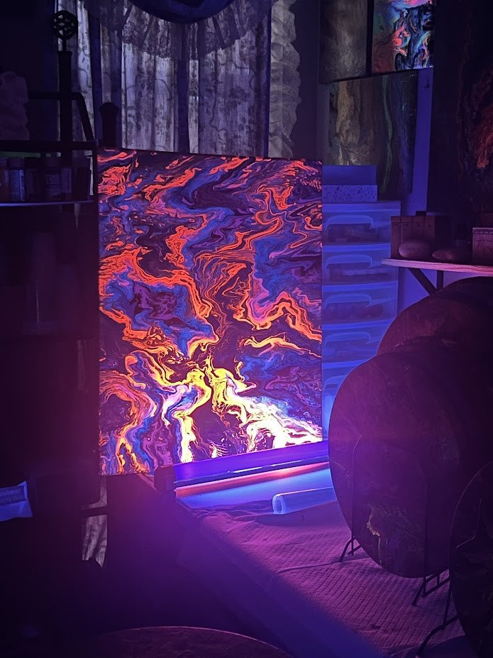 22x28" Fluorescent Flow Original Acrylic Painting