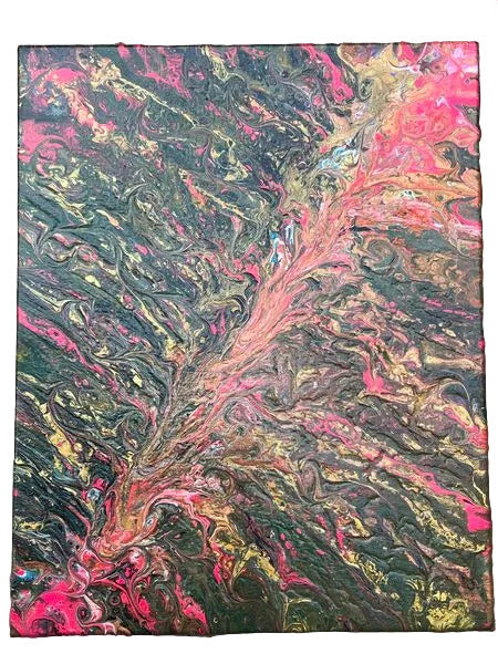 189 - 16x20" pink neon confetti explosion Original Acrylic Painting