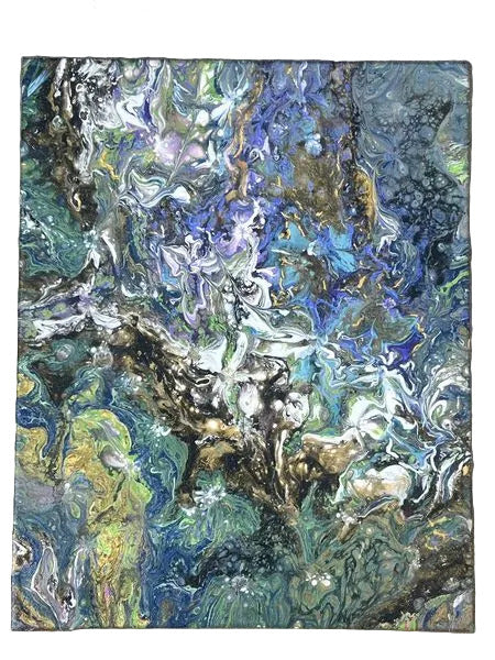 100 - Golden Floral Garden Original Acrylic Painting