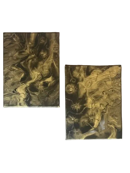 46 - 9x12" Black & Gold original set of acrylic paintings