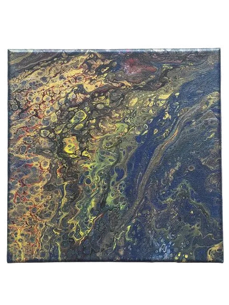 41 - 10 x 10" Golden Mountain Side Original Acrylic Painting