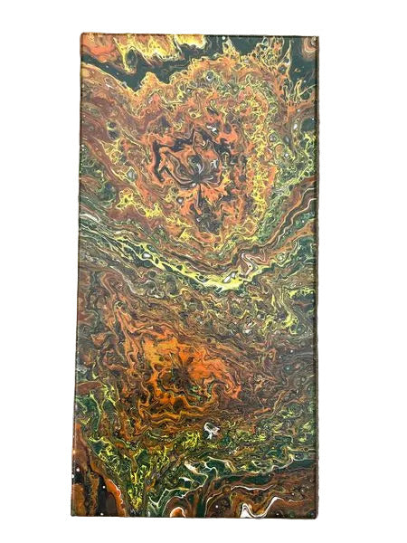 36 - 12x24" Mexican Folk Art Abstract Acrylic Painting