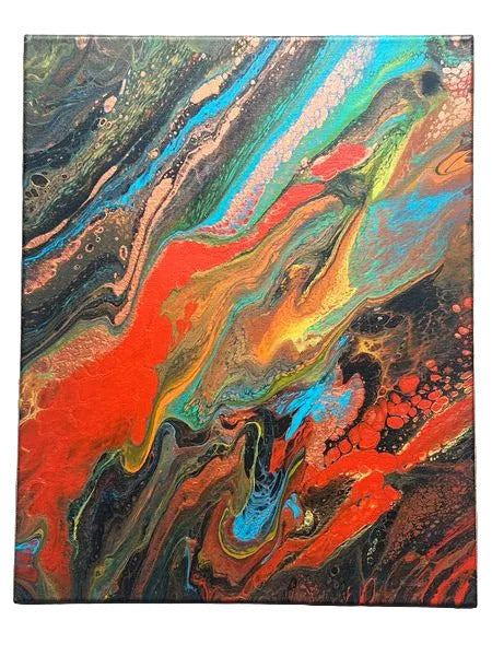 94 - 16x20" A Mountain Side of Color Original Acrylic Painting (Natural no gloss)