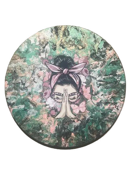 16" 284 - A Praying Woman Original Acrylic Painting