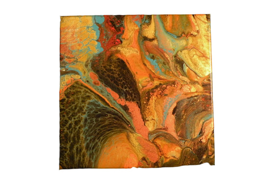 12x12" Birds of paradise acrylic pour