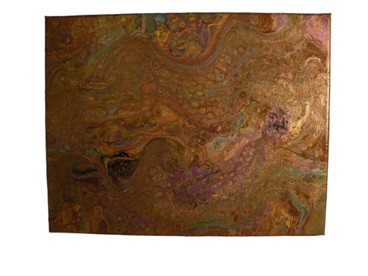 14x11" Acrylic original open cup pour painting