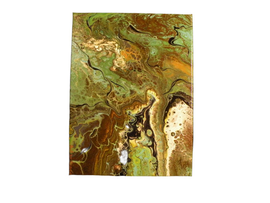 12x9" Original acrylic pour painting