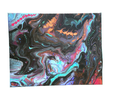 16x20" Exotic glitter original acrylic pour
