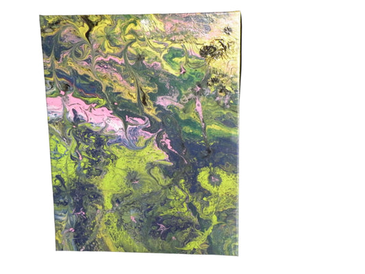 16x20" Lime Design Dirty Pour Original painting