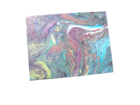 14x11" Deep sea adventure original acrylic pour