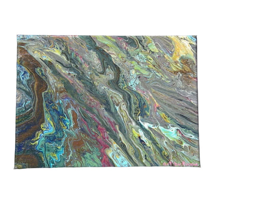 6x12" Dirty Cup Original Acrylic Pour