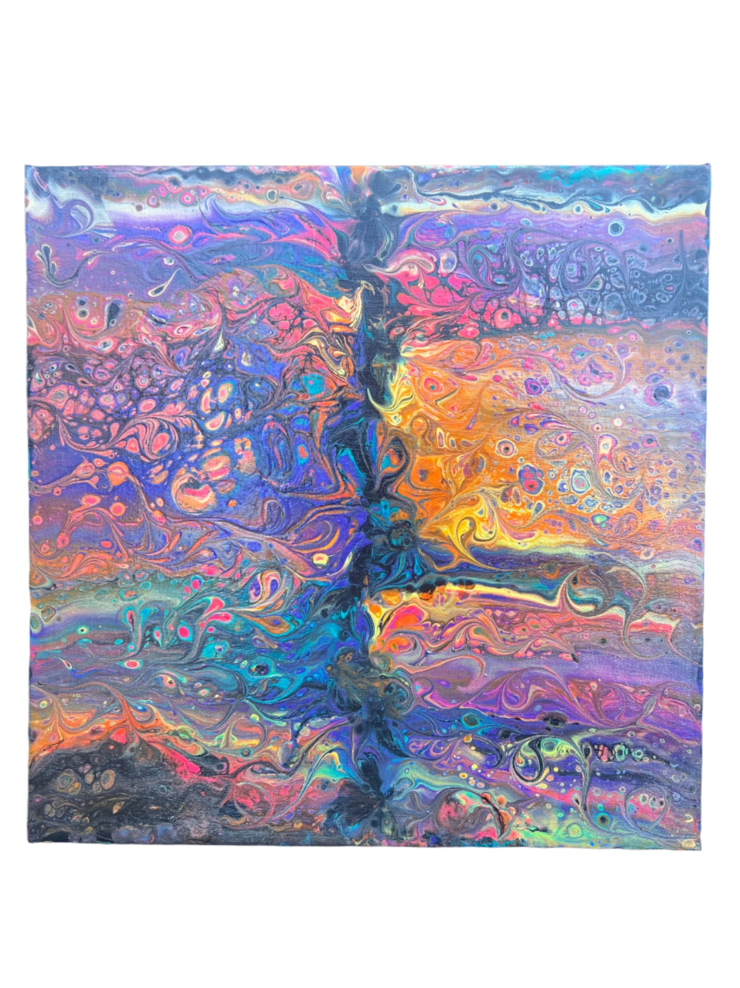 14x14" Exotic Neon Original Acrylic Painting