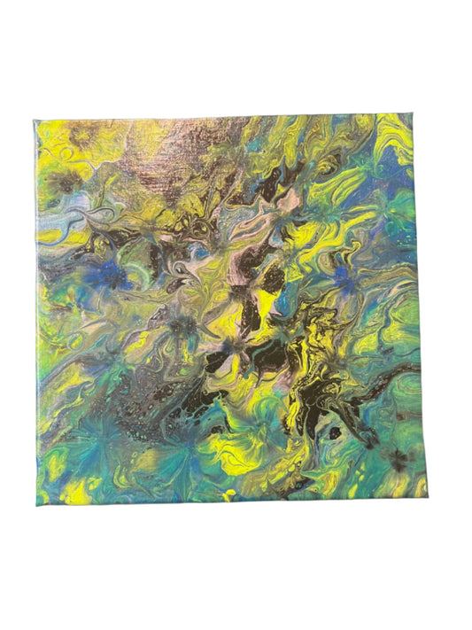 11x11" Touch of Lime Original open cup pour