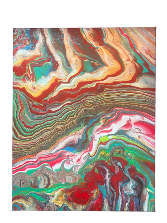 11x14" Red River Rush Original Acrylic Painting
