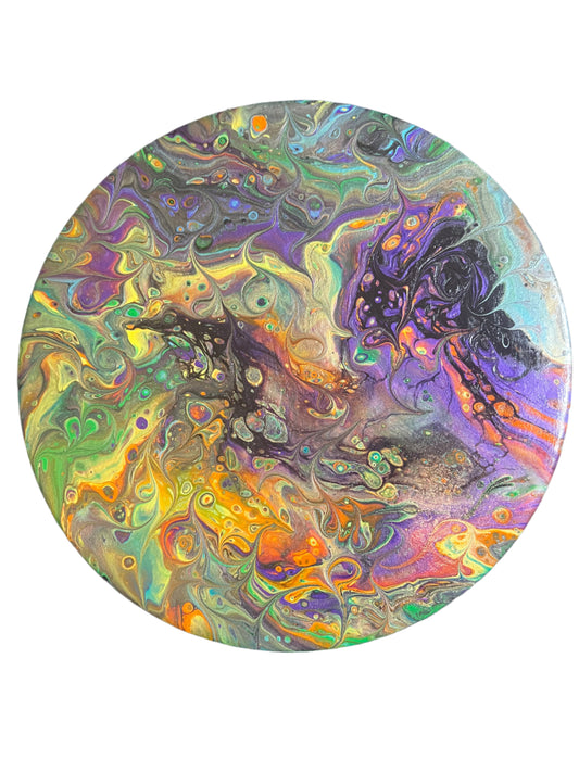 14" Metallic Neon Twist Original Acrylic Painting