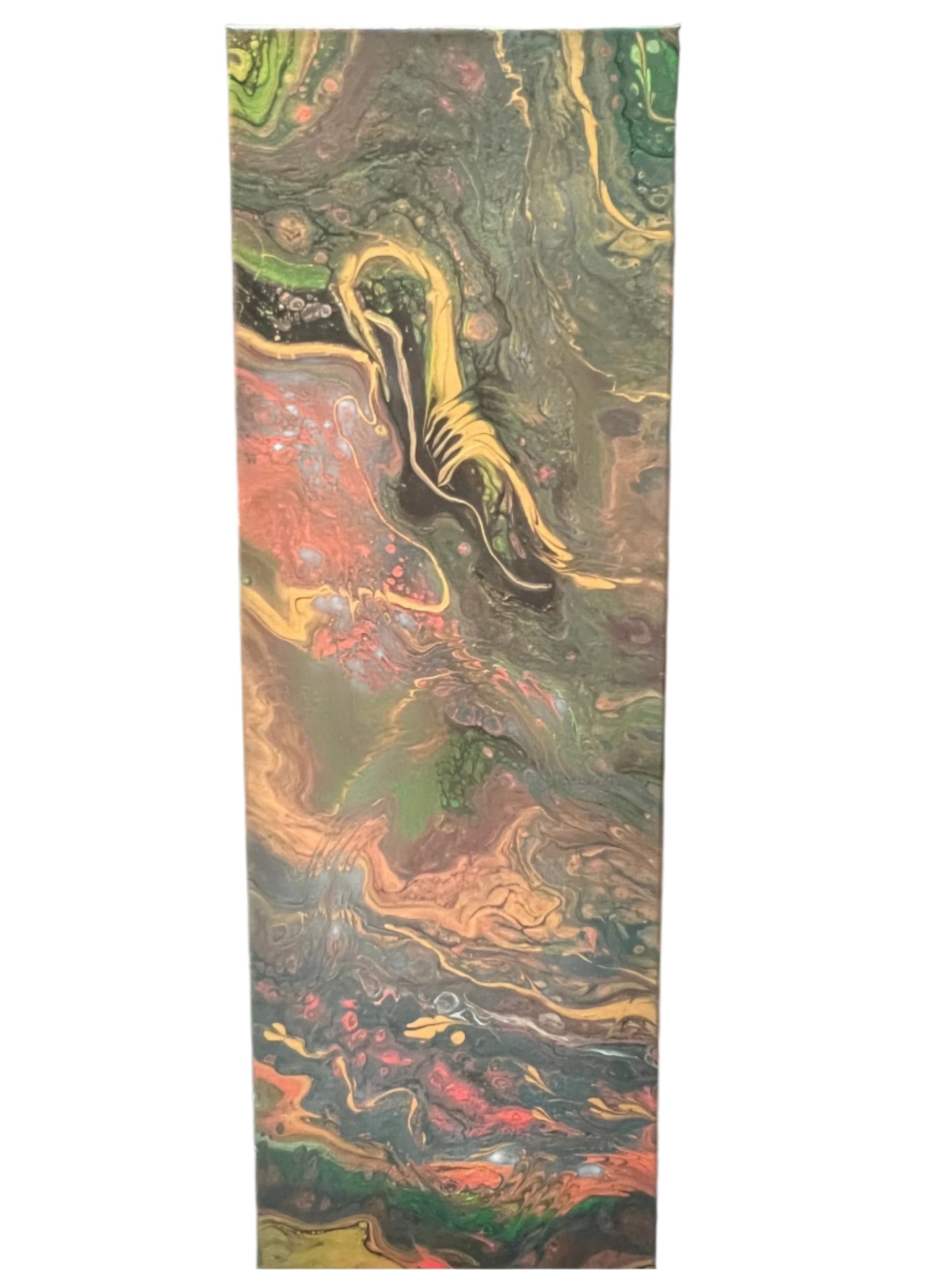 10x30" A Twist of Gold Original Acrylic Pour