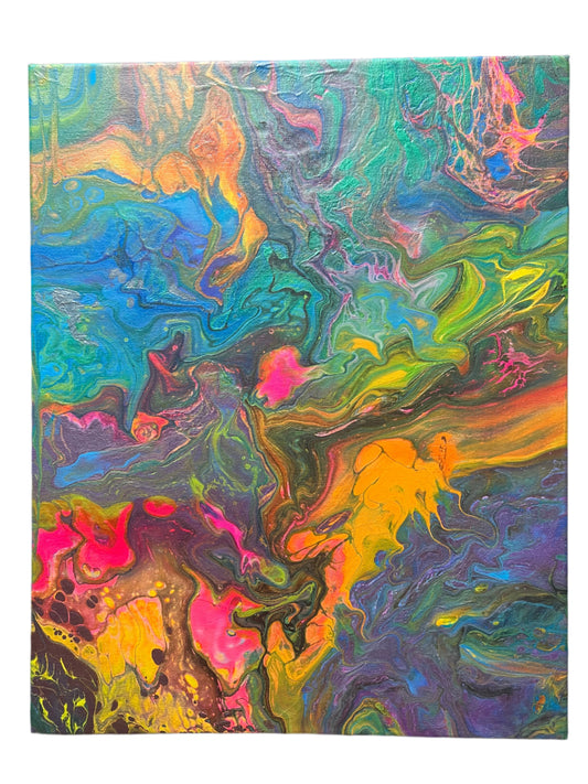 16x20" Neon Explosion Original Acrylic Painting