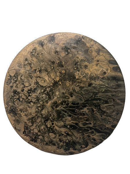 16" Round Black & Gold Original Painting