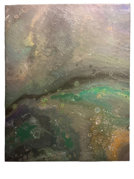 16x20" Original Metallic Acrylic Painting