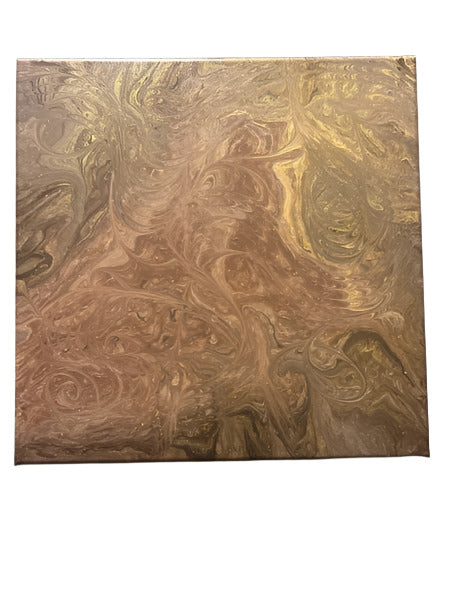 11x11" Comb the Desert Original Acrylic pour with glitter