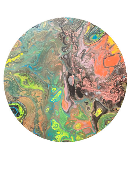 12" Round original Open Cup Acrylic Painting