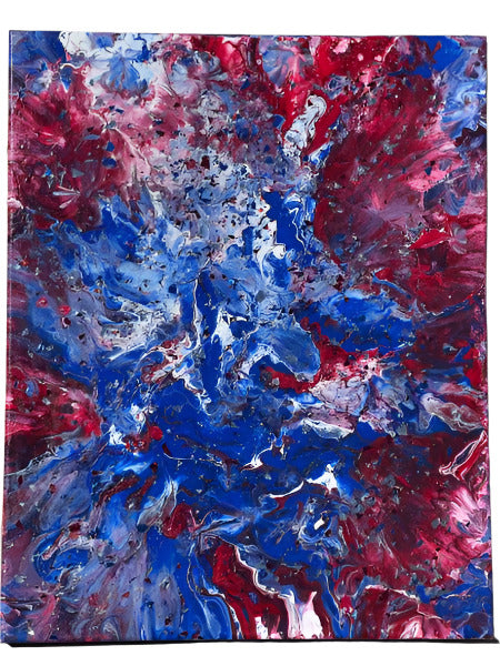 16x20" Original Patriotic red white & blue painting