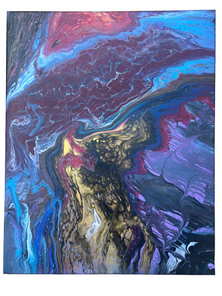 16x20" Crimson Current Original Acrylic Painting