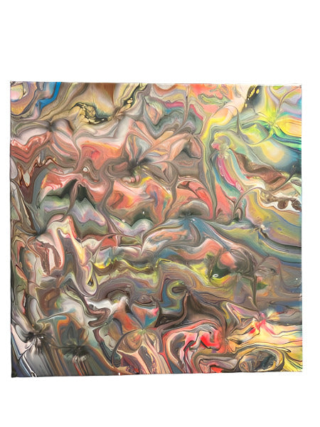 14x14" Petals & Puffs Original Acrylic Painting