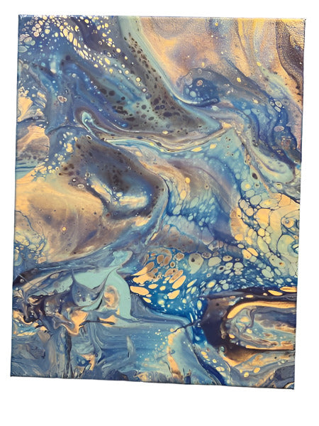 11x14" A Blue Current Shift Original Acrylic Pour (Painting is bluer than it appears in photo)