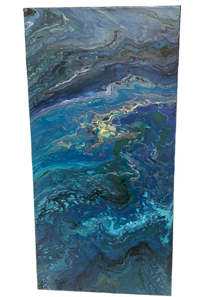 15x30" Ocean's From Above Original Acrylic Painting