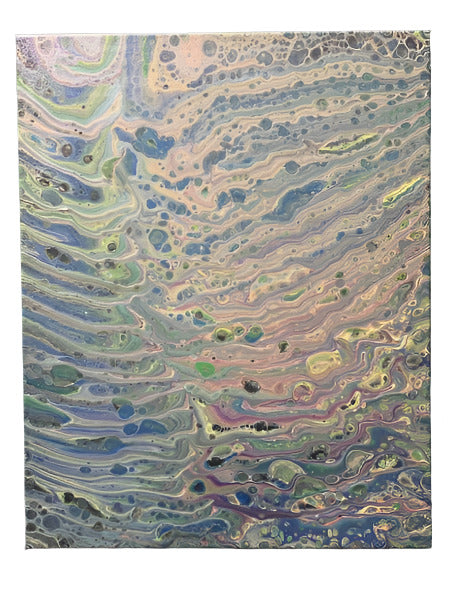 16x20" "A Glimpse from Above" Original Acrylic Metallic Painting