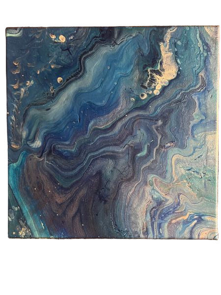 12x12" Pearlized Waters Original Acrylic Painting