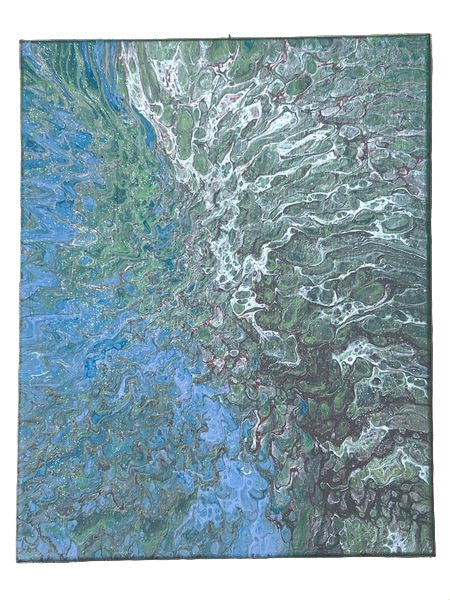 16x20" Glittering Echoes Original Acrylic Painting (Painting is more beautiful in person)