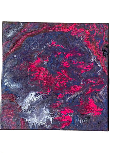 14x14" Crimson Seraphim Original Acrylic Painting