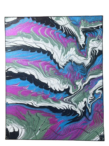16x20" Whispering Nacre Original Acrylic Painting (Painting has holographic glitter and is natural with no gloss)