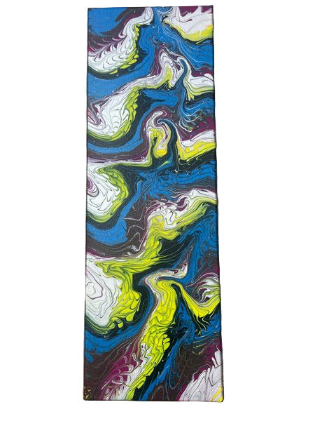 10x30" Joyful Swirls Original Acrylic Painting (Natural no gloss with holigraphic glitter)