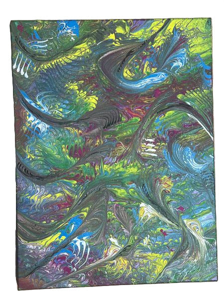 18x24" Soft Ripples Original Acrylic Painting with Holigraphic Glitter