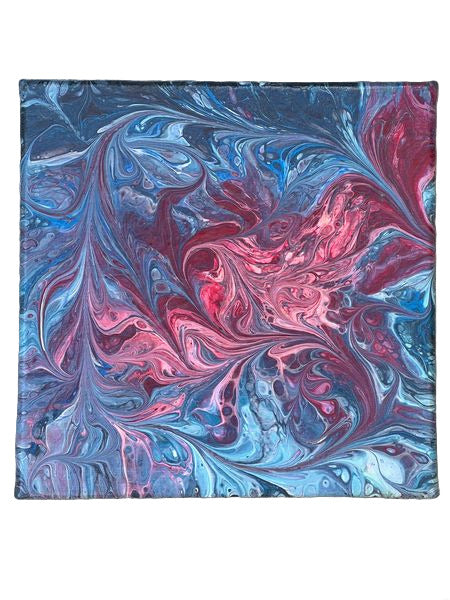 10x10" Floral Fusion Original Acrylic Painting