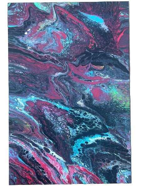 24x36" Open Cup Pour w/lacing Original Acrylic Painting