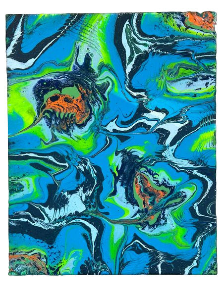 16x20"  Neon Nightmare Original Acrylic Painting