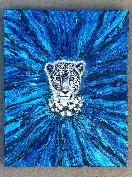 16x20" 250 - Azure Gaze Original Acrylic Painting