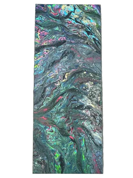 187 - 16x40" Golden Neon Original Acrylic Painting
