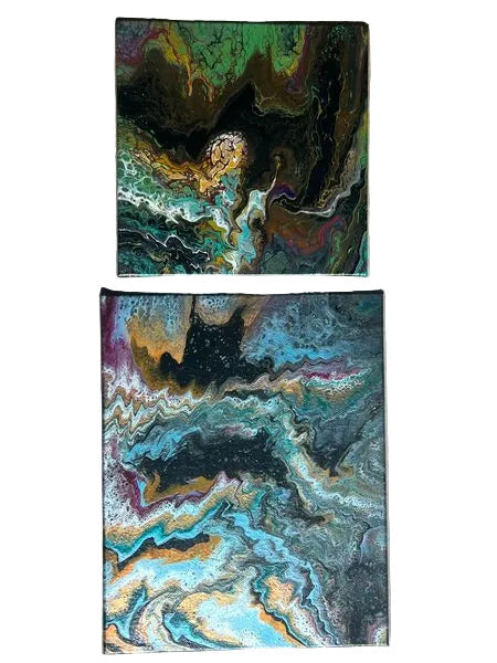 51 - 16x20" 14x14" Set  Native American Designs Original Acrylic Painting