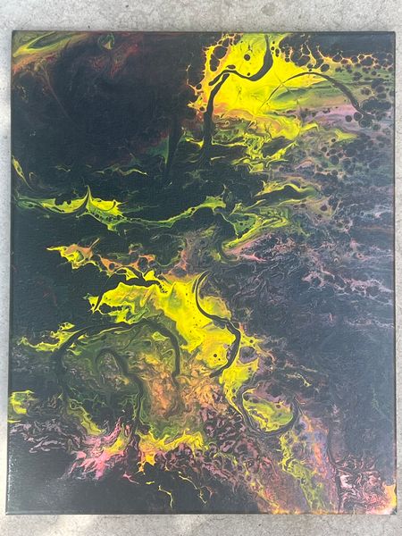 20 - 16x20" A Pathway of Neon Original Acrylic Painting